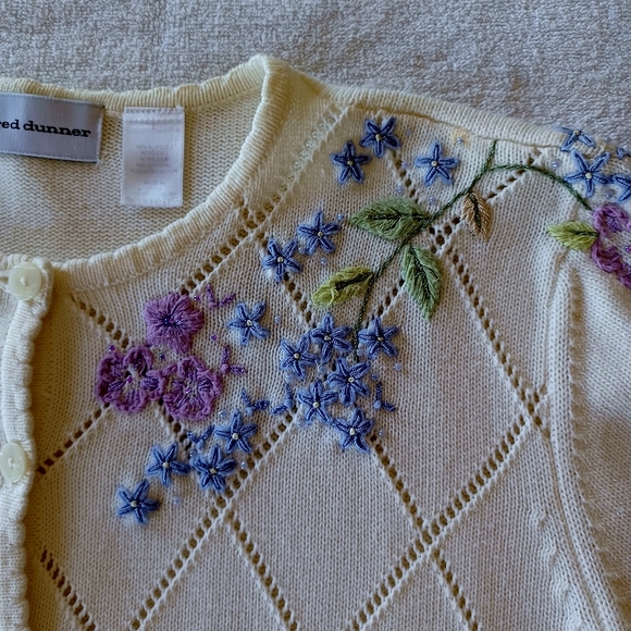 ALFRED DUNNER Embroidered Knit Cardigan, size L - Picture 10 of 15